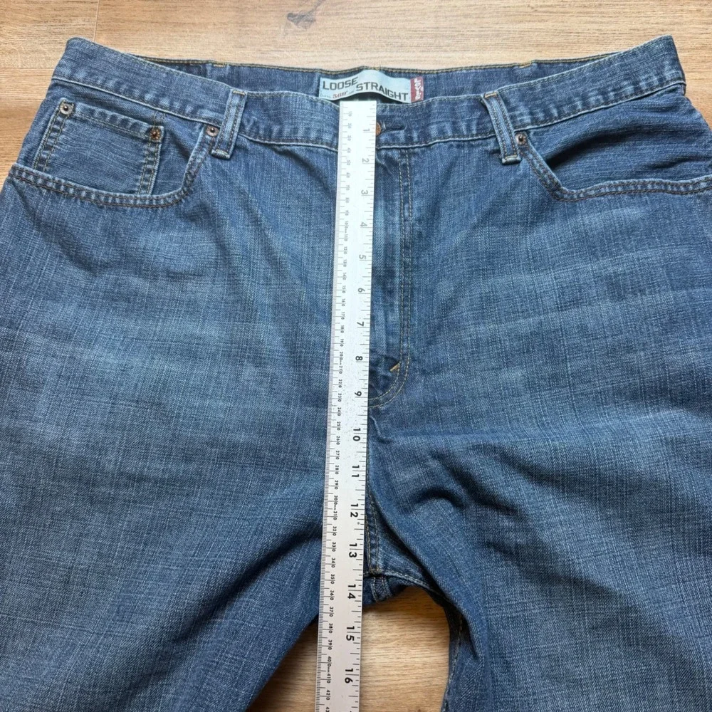 Levis 569 Loose Straight Shorts Mens 40 Blue Denim‎ Baggy Skater 100% Cotton Y2K